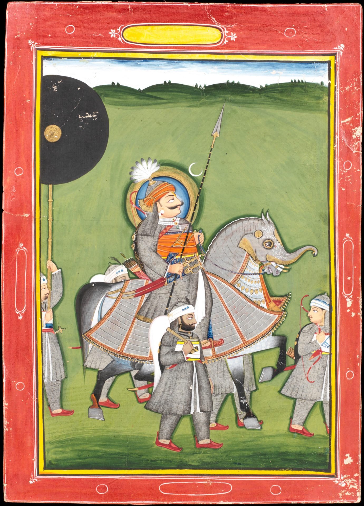 Maharana Pratap on Chetak, painting by Ghasi (1829)